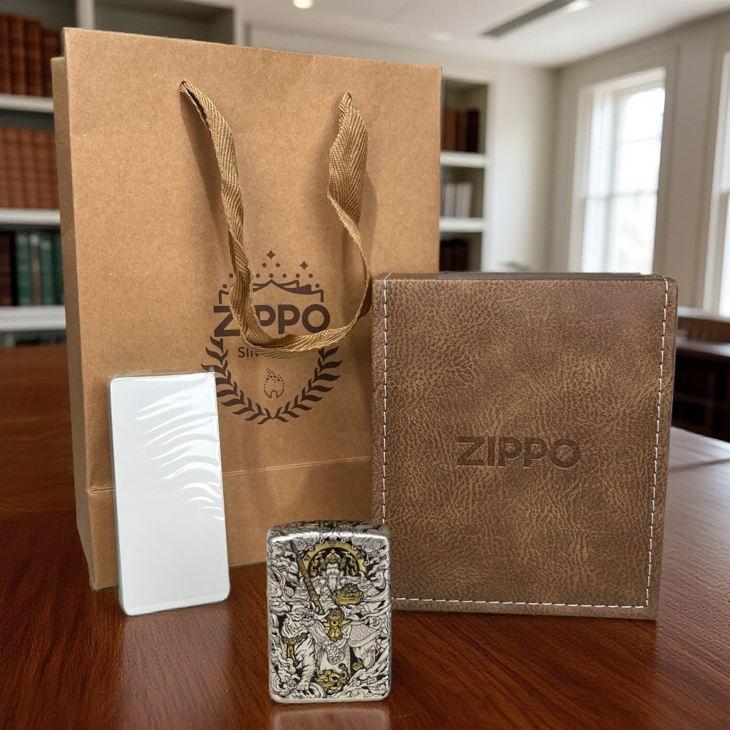 ZIPPO/之宝正版盔甲银金赵公明正品防风火机送男士礼物 XBL-DYJ1