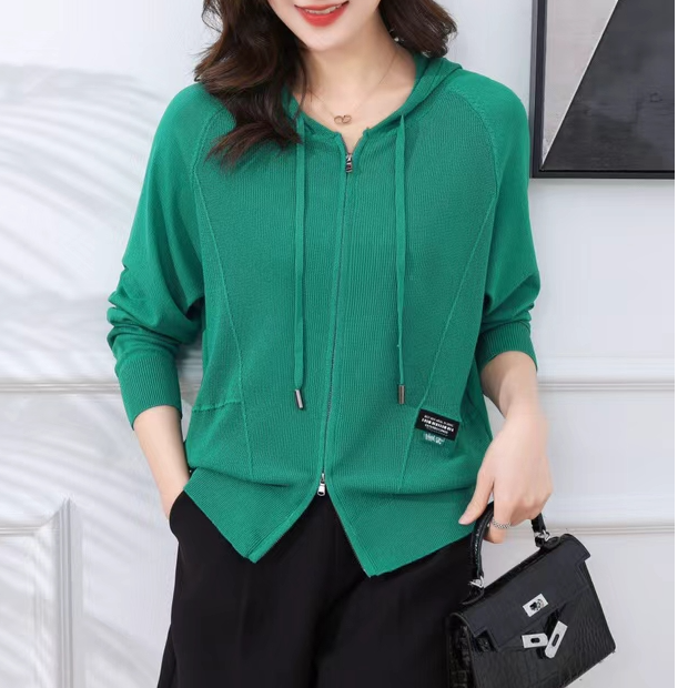 590#新款连帽长袖针织衫时尚百搭开衫88