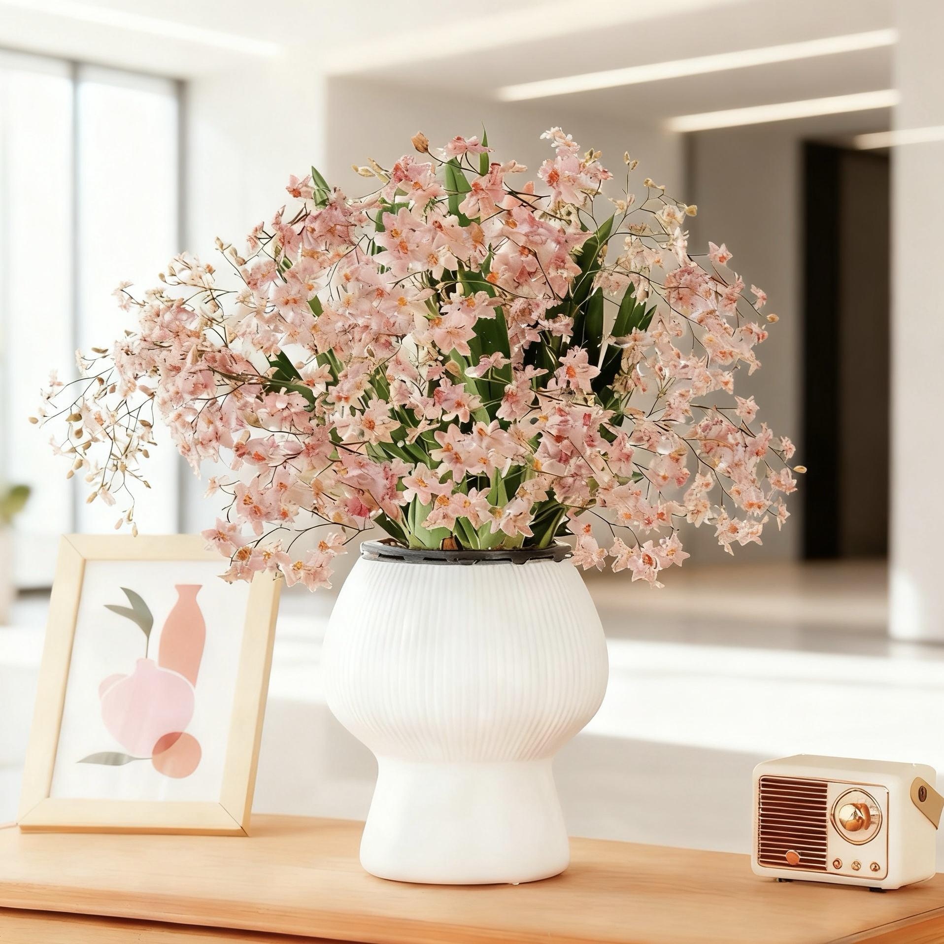 【送蘑菇花盆】9-15支花剑粉色梦香兰文心兰精致兰花名贵花卉盆栽