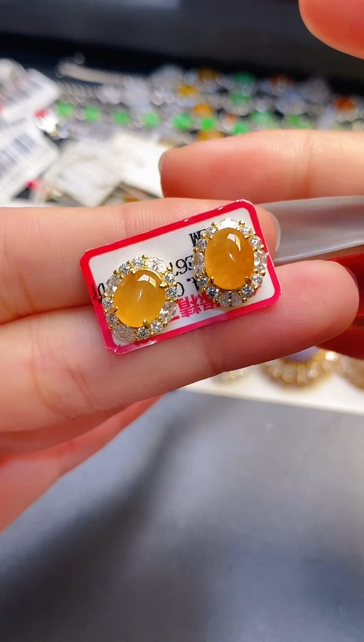 银S925镶嵌戒指翡翠天然