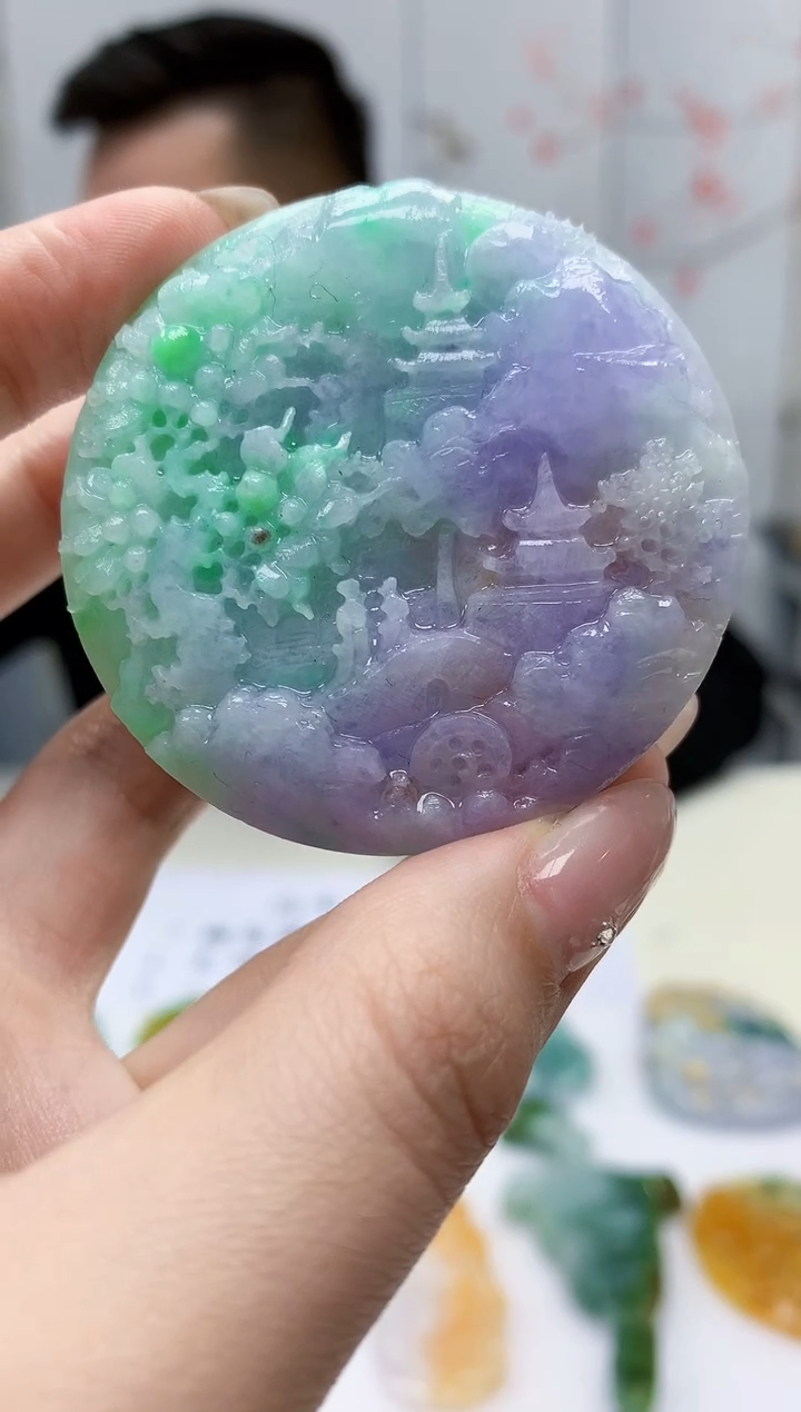 【闪购商品】定制翡翠未镶嵌5152jw-毛货挂件