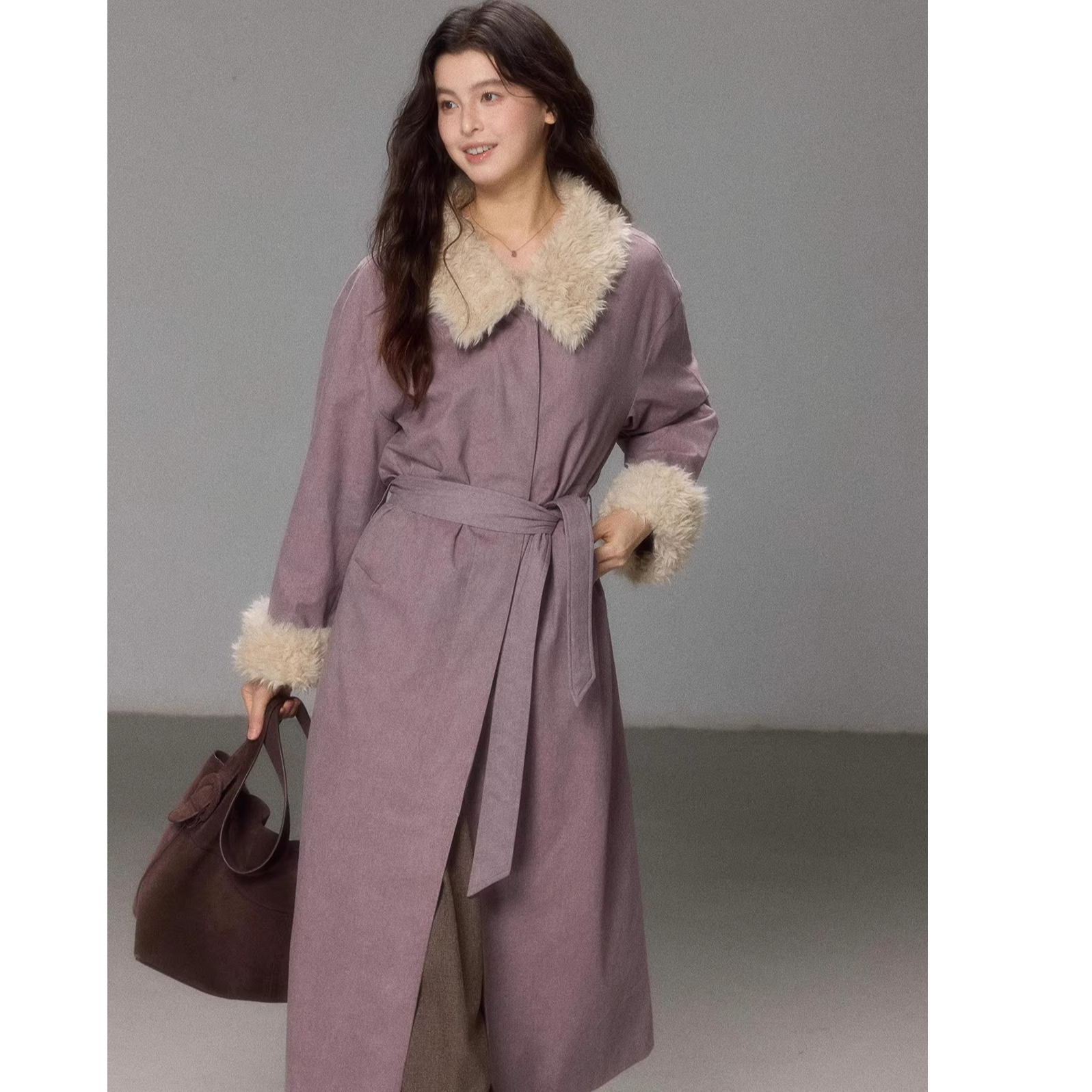 高充绒量2025冬季新款90白鸭绒派克羽绒服女中长款版型巨好看毛领