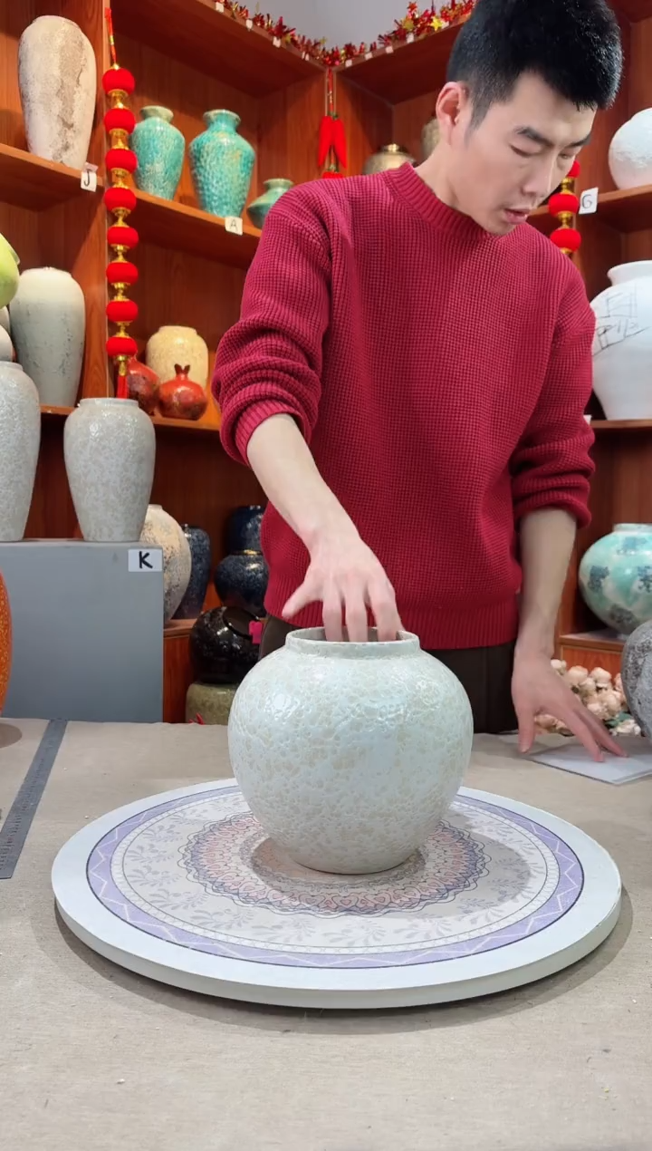 【闪购商品】瓶陶瓷花瓶 无花 茶白小号