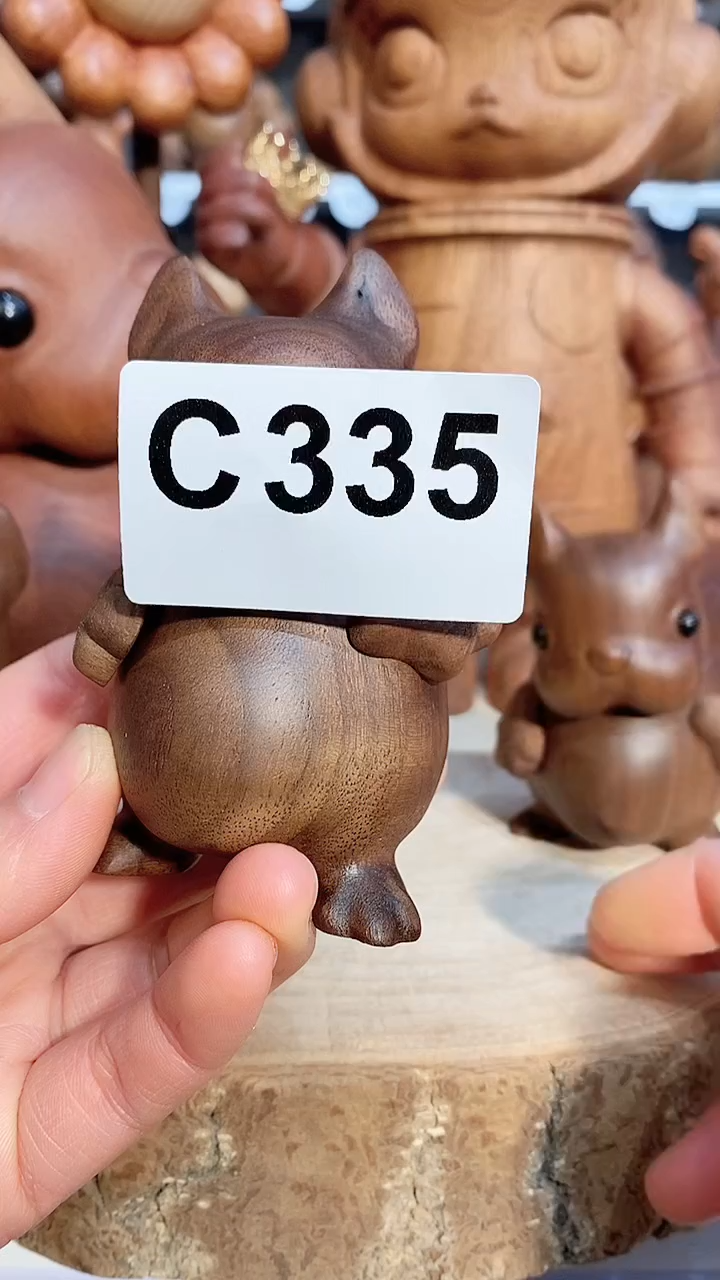 【闪购商品】木木雕可爱摆件卡通