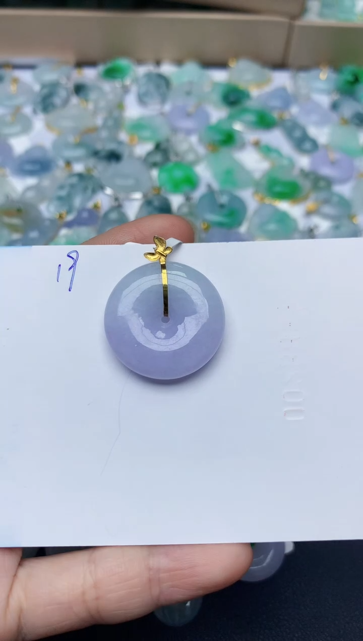 【闪购商品】翡翠颈饰18K金镶嵌天然翡翠A货  