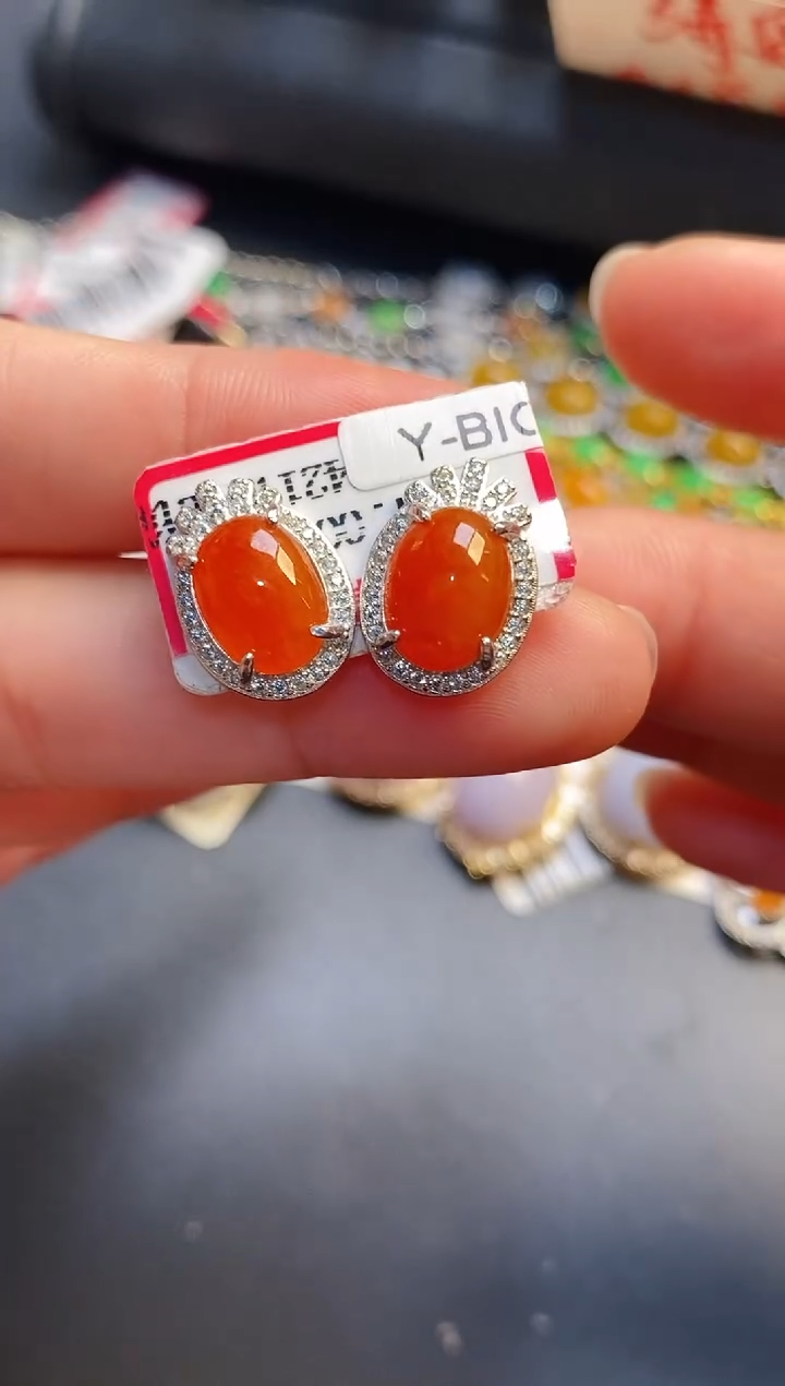 银S925镶嵌戒指翡翠天然