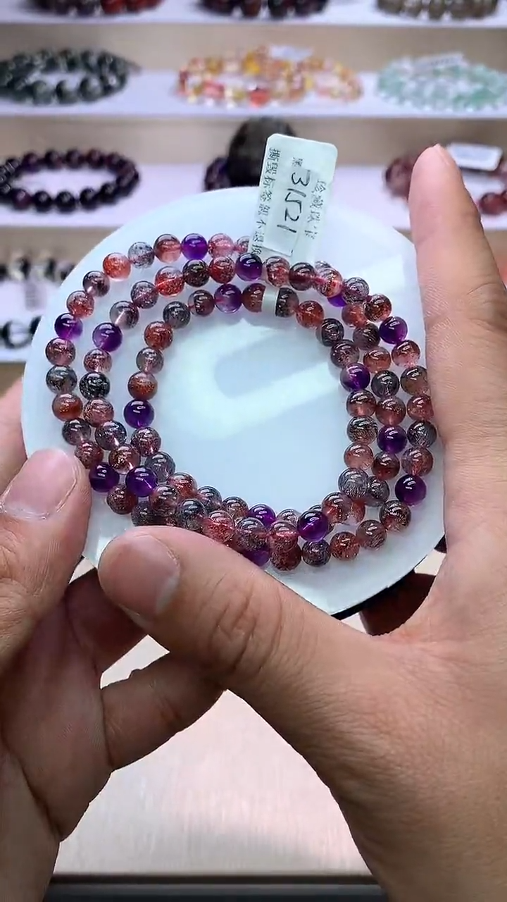 【闪购商品】水晶手链未镶嵌黑加仑超七多圈6m+