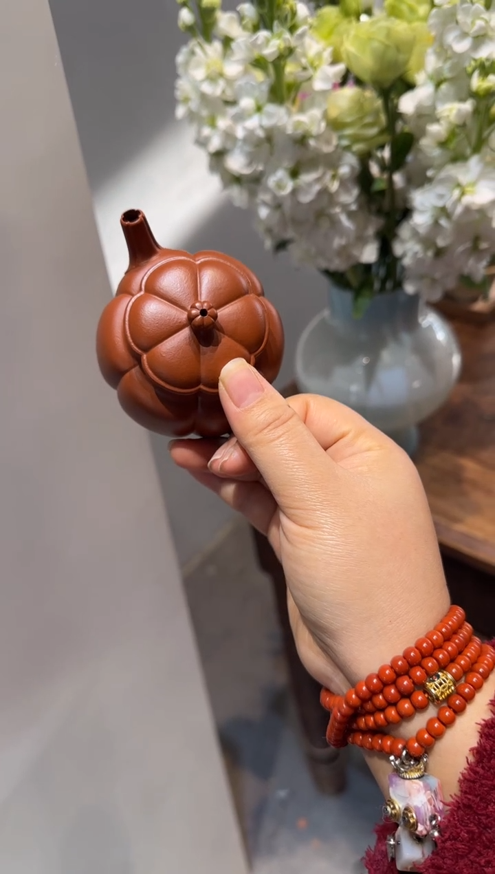 茶壶紫砂扬**易繁花 朱泥