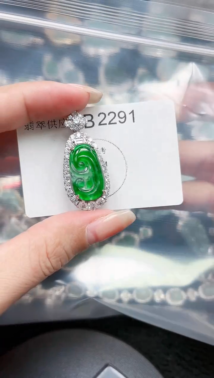 【闪购商品】翡翠颈饰未镶嵌赠皮绳2291