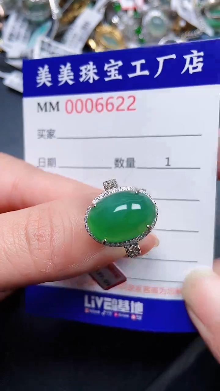 颈饰银S925镶嵌翡翠6622