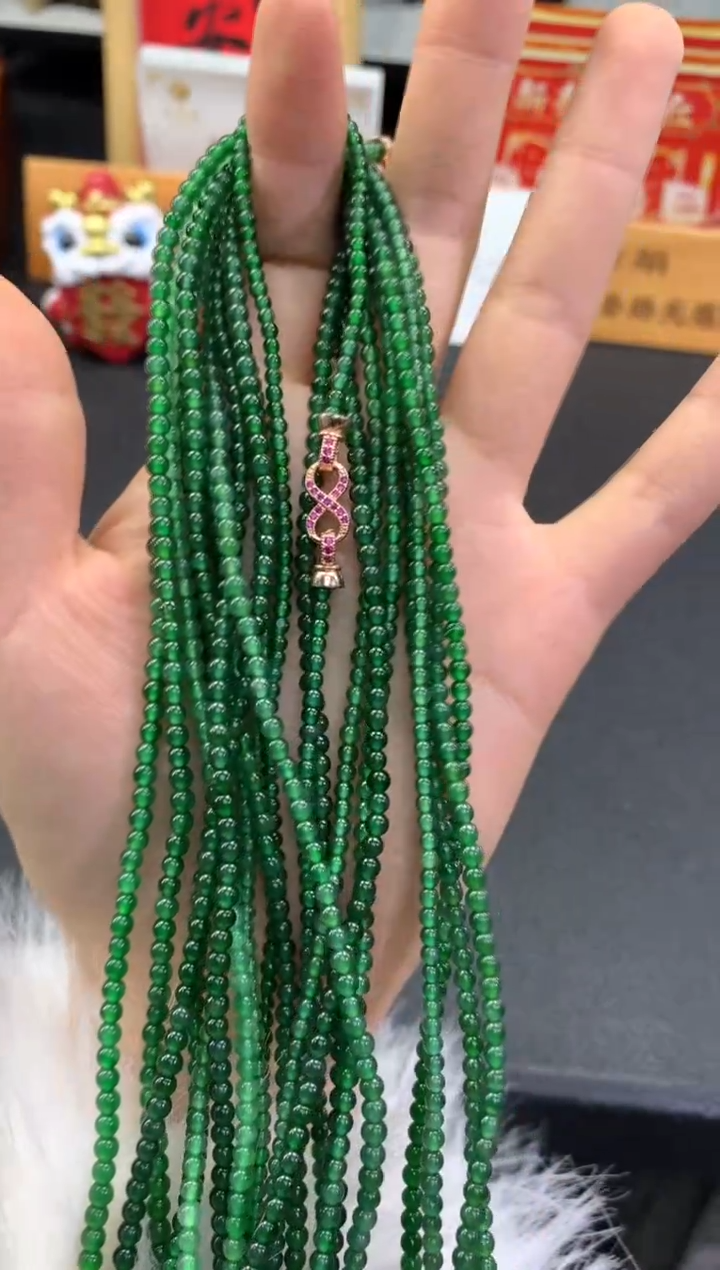 【闪购商品】翡翠颈饰未镶嵌FC400 翡翠小米珠项链多样性发其一