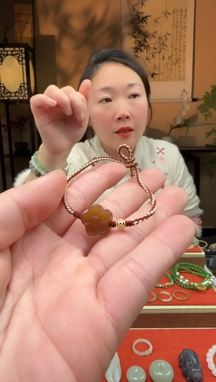 【闪购商品】和田玉手绳银S925镶嵌糖料