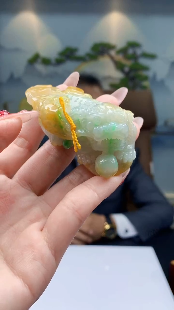 【闪购商品】定制翡翠未镶嵌1072ry-毛货挂件58