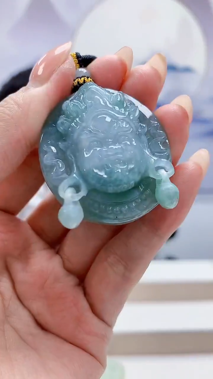 未镶嵌定制翡翠5060MM-毛货挂件98