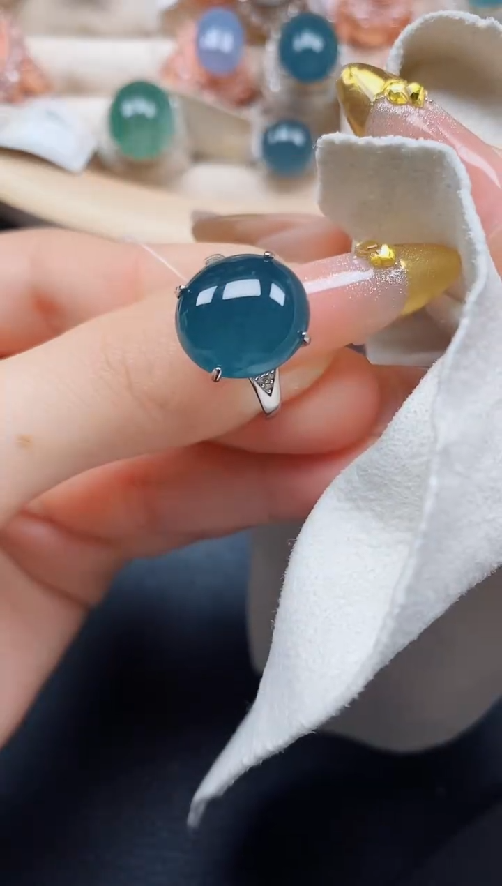 【闪购商品】翡翠戒指银S925镶嵌翡翠