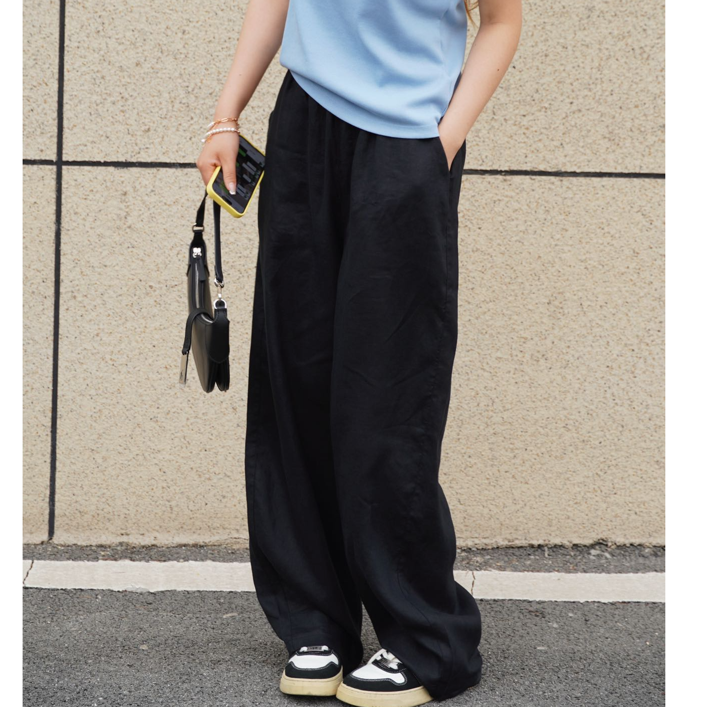 凉感休闲百搭【慵懒松弛感】17支法国100%亚麻镰刀裤 086