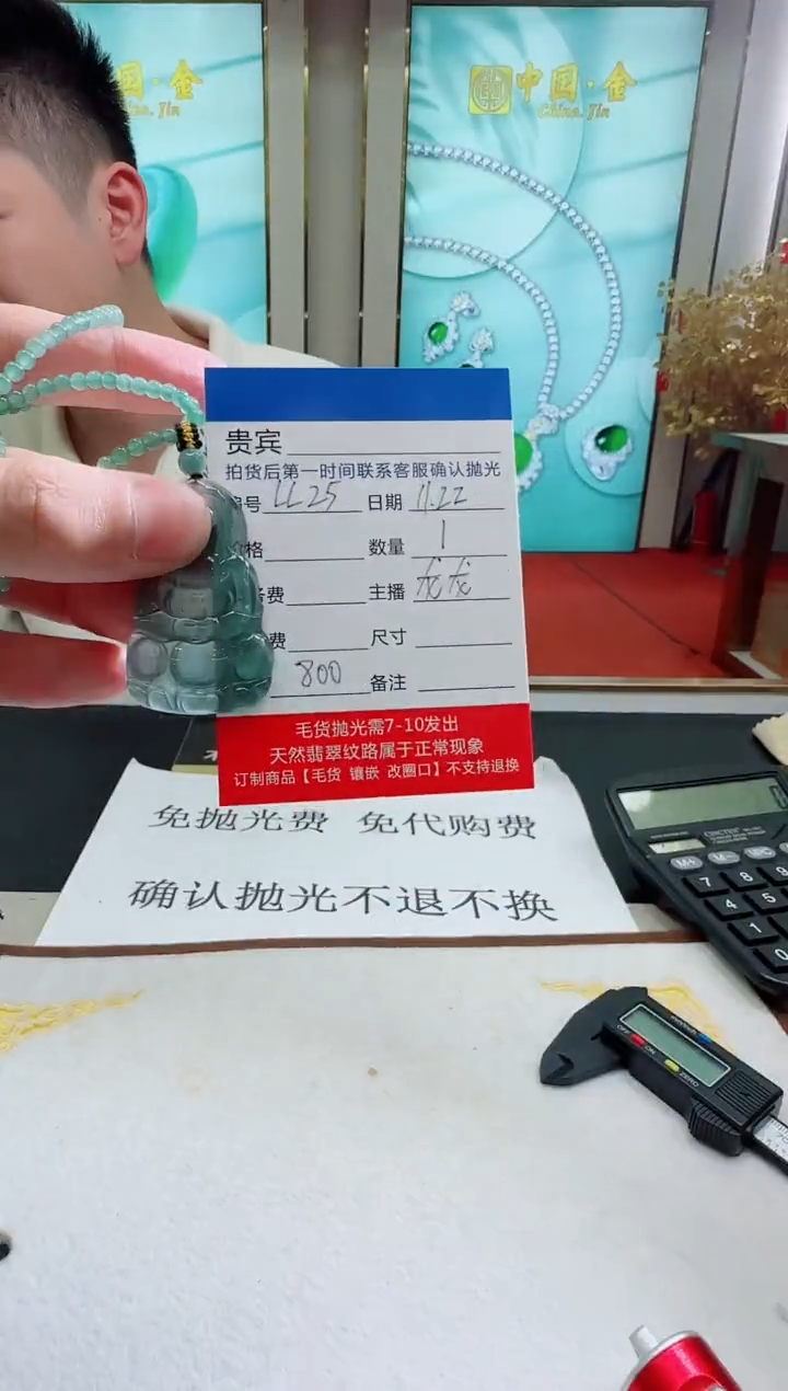 未镶嵌定制翡翠LL25翡翠吊坠赠珠链-多样性发其一