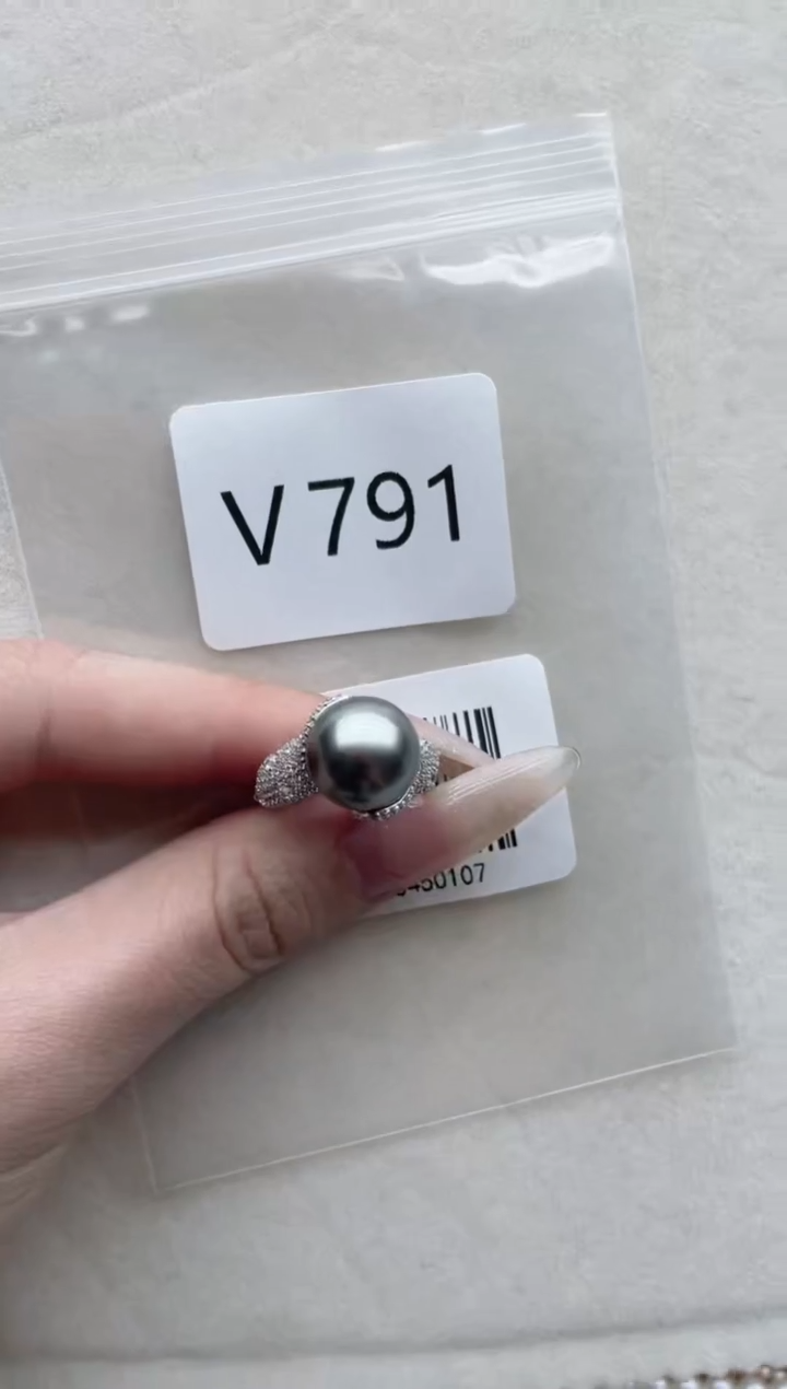 【闪购商品】海水珍珠戒指银S925镶嵌V791