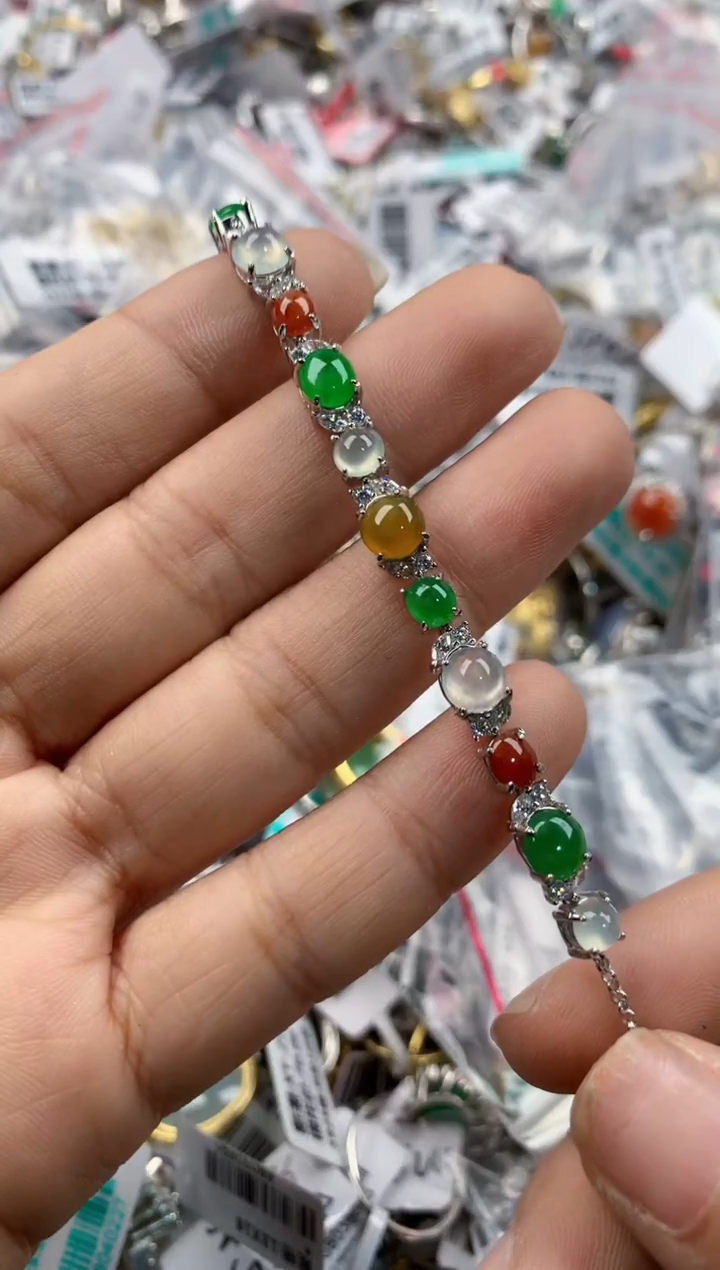 银S925镶嵌戒指翡翠222---7