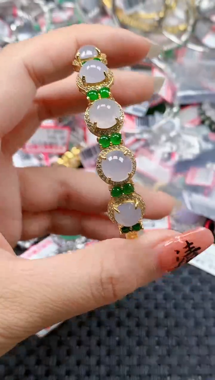 银S925镶嵌戒指翡翠天然A货缅甸翡翠