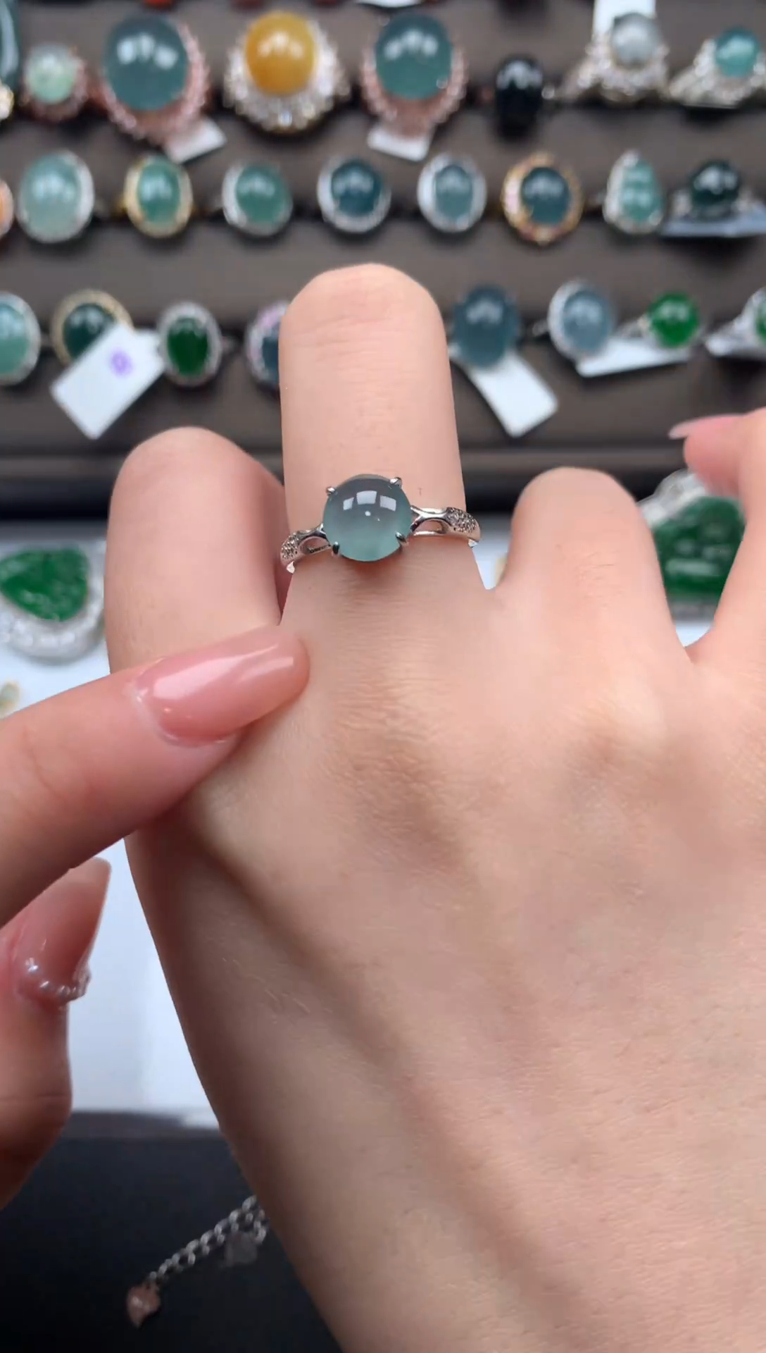 【闪购商品】翡翠戒指银S925镶嵌42141