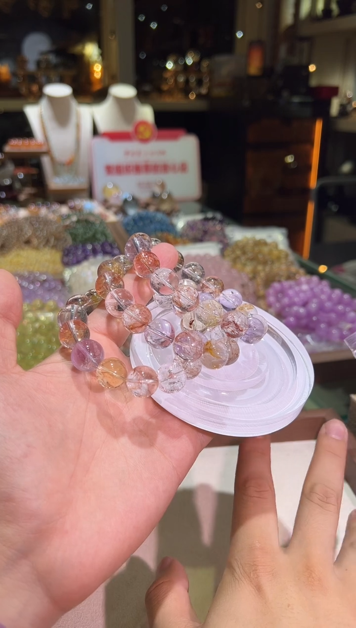 未镶嵌手链水晶14mm+彩闪灵能量爆表（多样性发一）