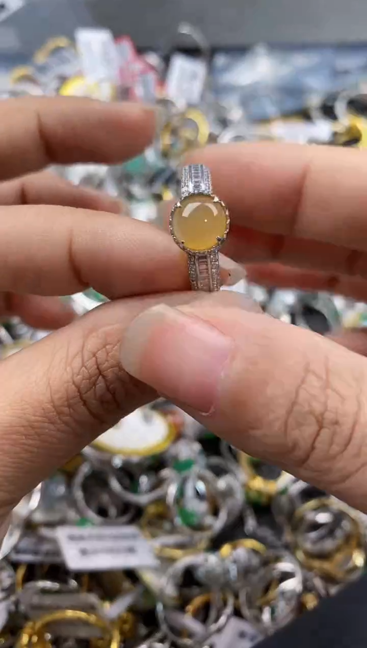 银S925镶嵌戒指翡翠888---2