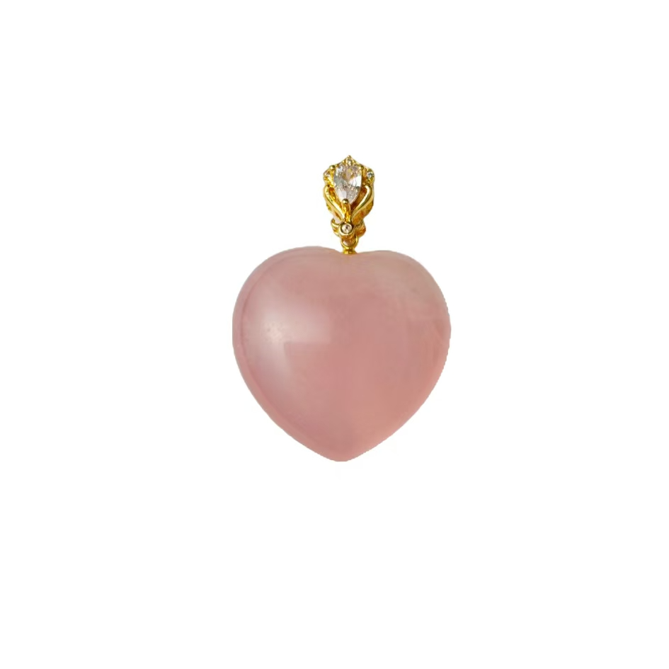 粉水晶爱心吊坠C07-95赠礼盒(多样性发)不含链