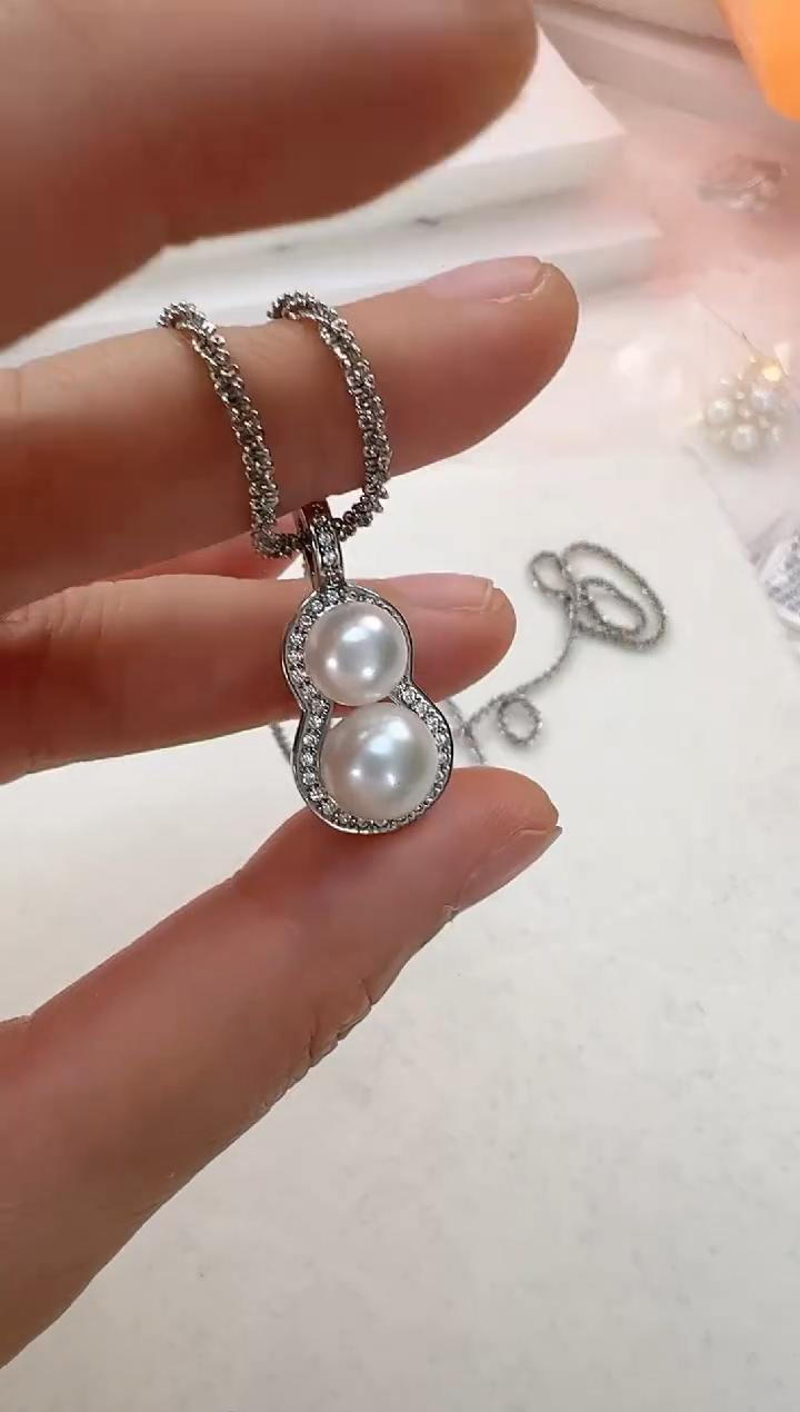 【闪购商品】淡水珍珠颈饰合金双珠葫芦