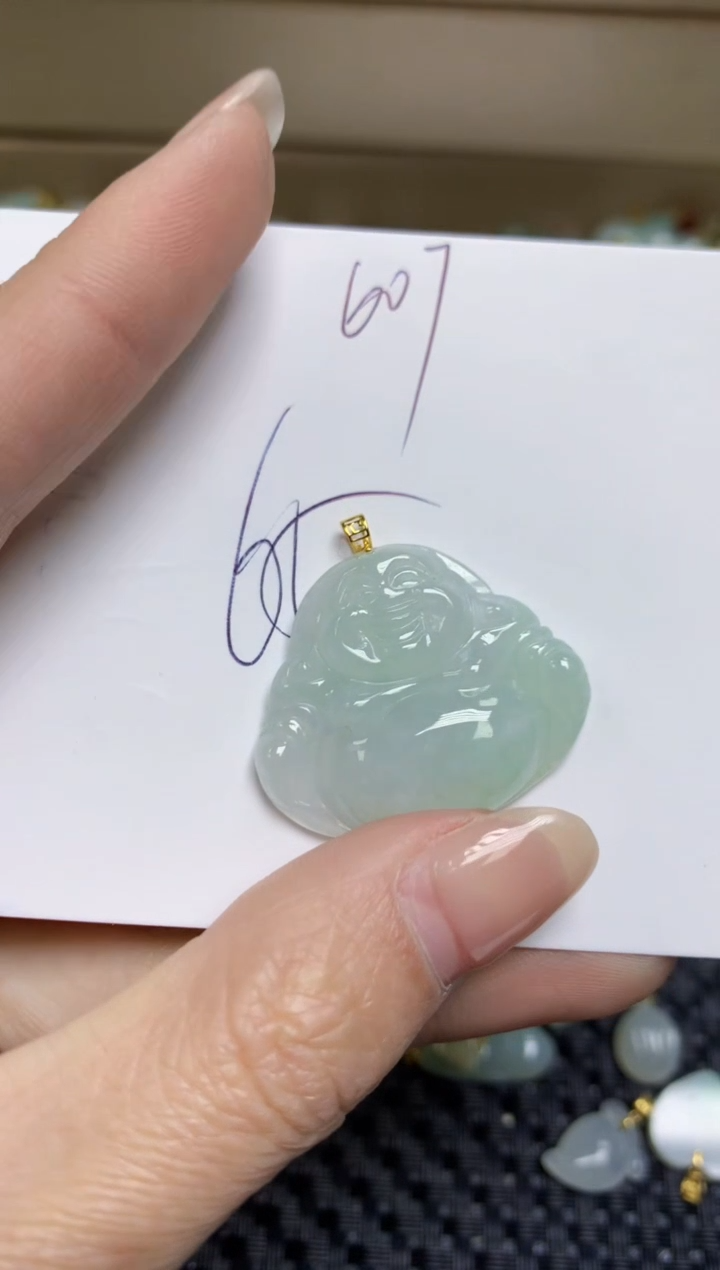 【闪购商品】翡翠颈饰18K金镶嵌天然缅甸A货翡翠