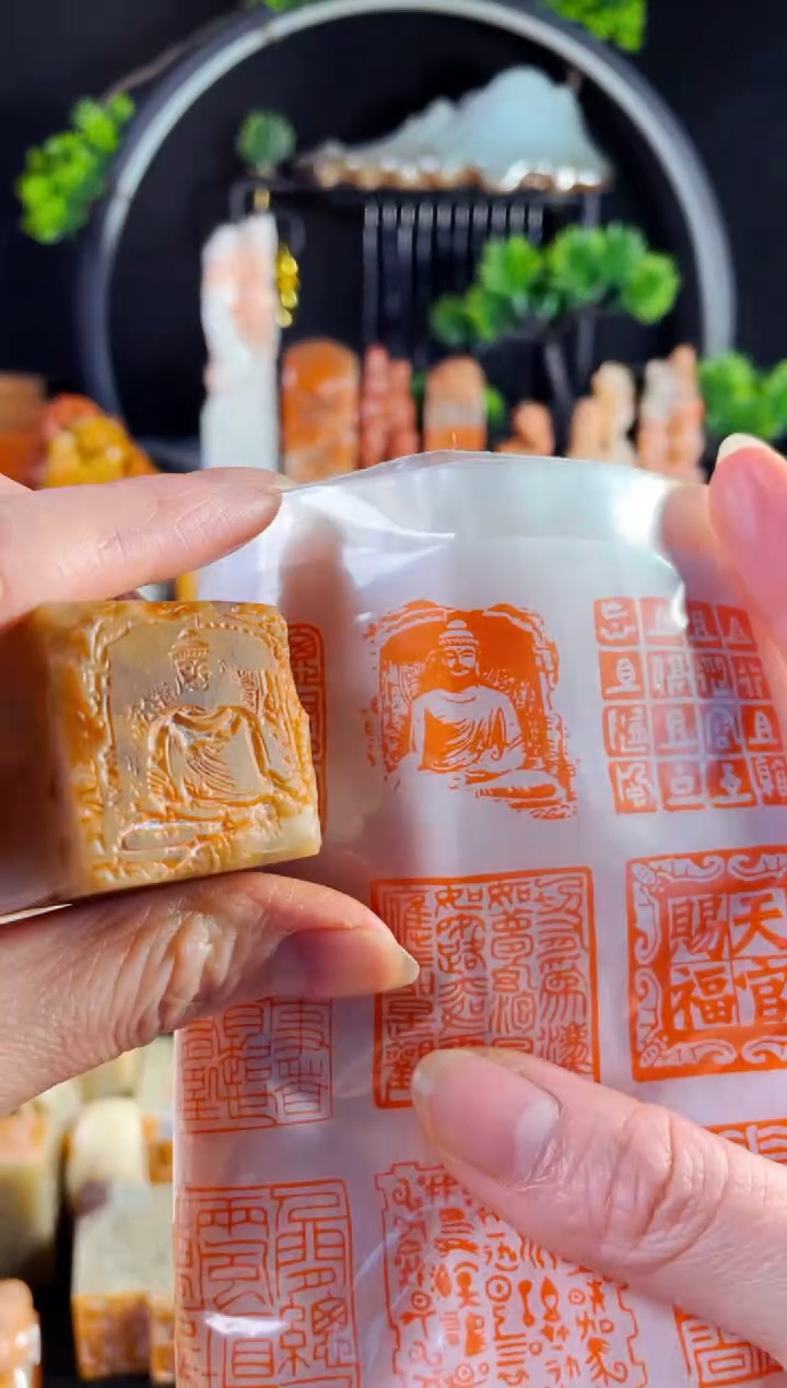 巴林石印石手工篆刻《石窟佛》3.0巴林