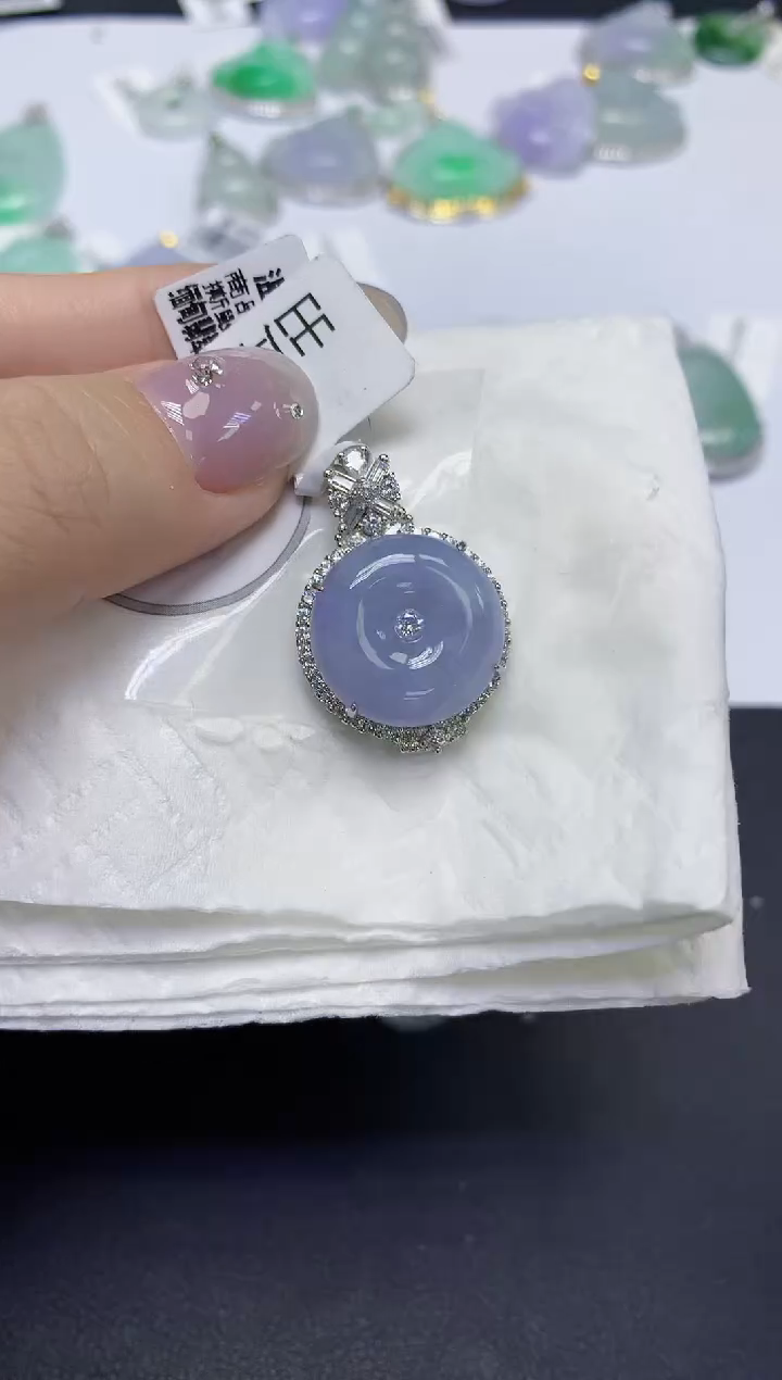 颈饰未镶嵌翡翠天然缅甸翡翠A货百元以上9元证书费自理