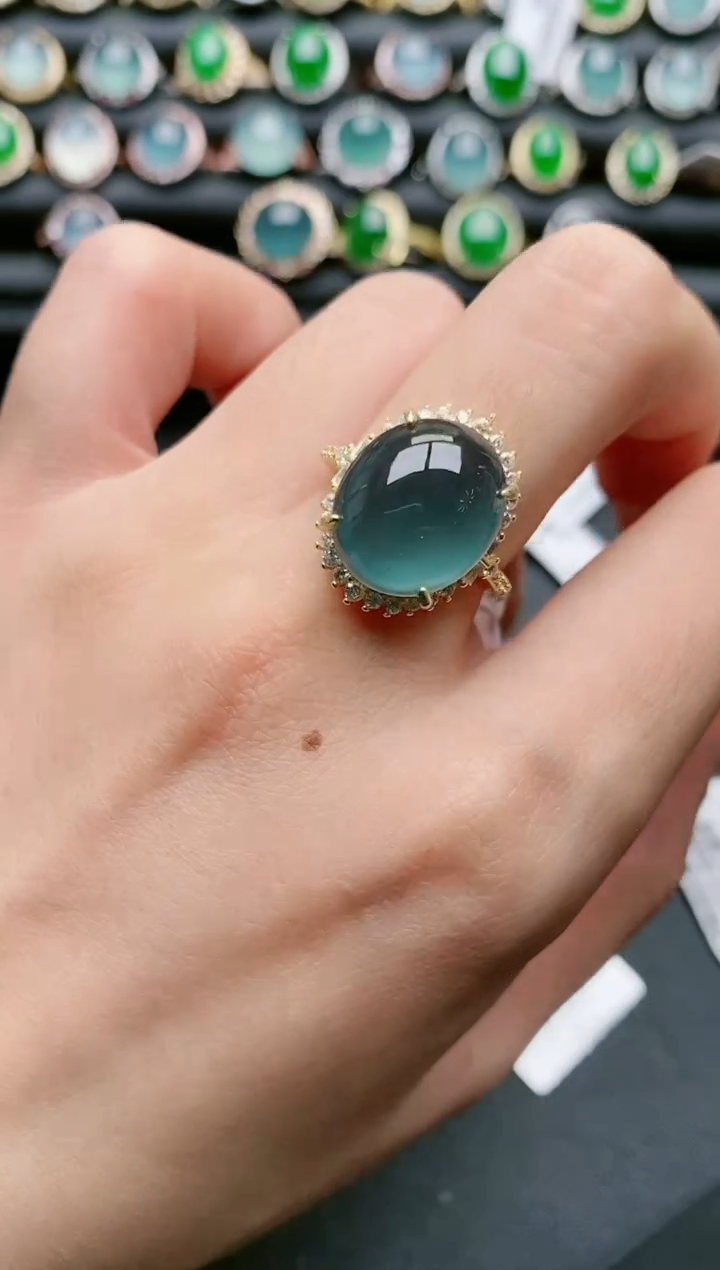 【闪购商品】翡翠戒指银S925镶嵌1111111