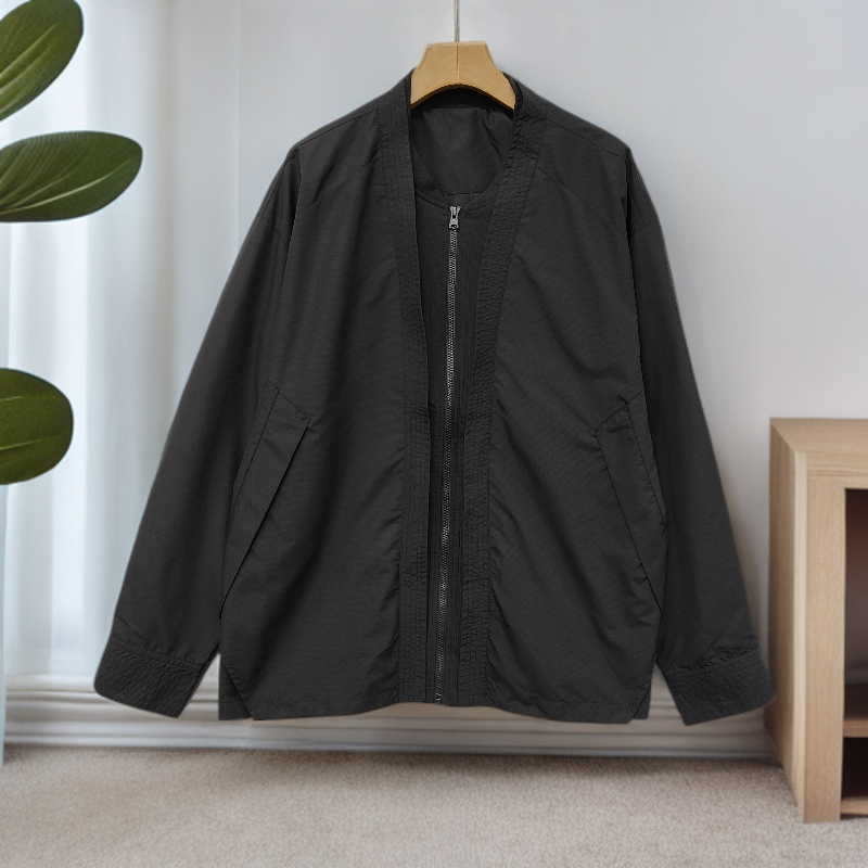 春秋季新款男士短款纯色棒球领夹克外套潮流时尚上衣233687