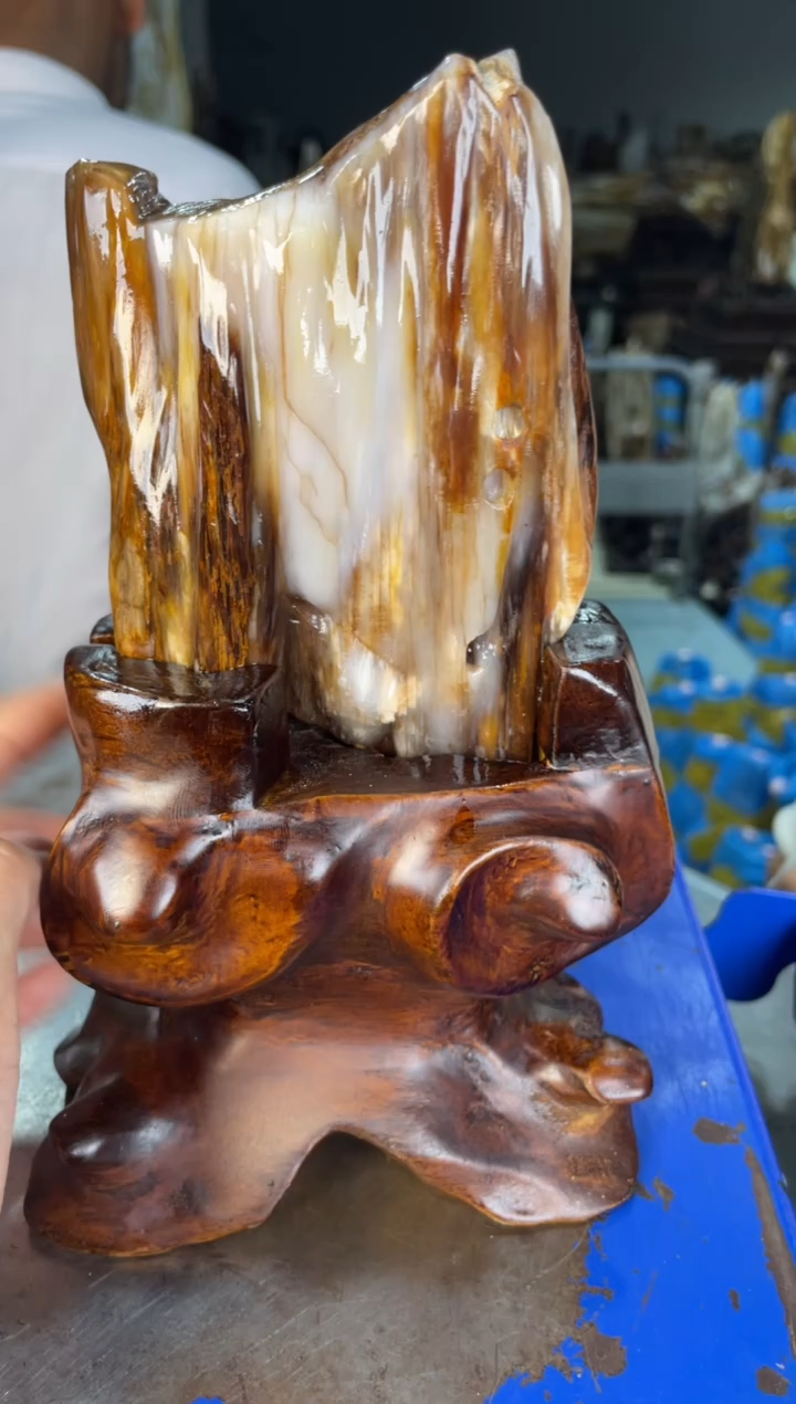 未镶嵌摆件硅化玉1