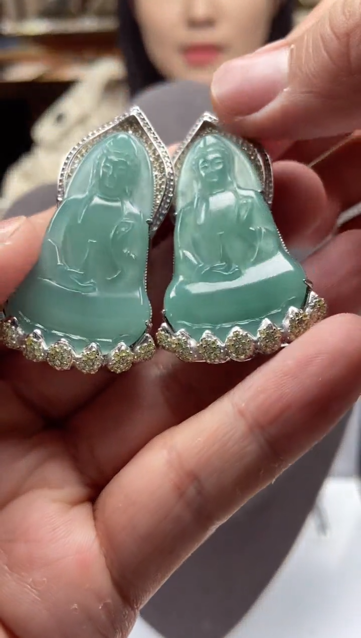 【闪购商品】定制翡翠银S925镶嵌天然翡翠A货多样性发其一