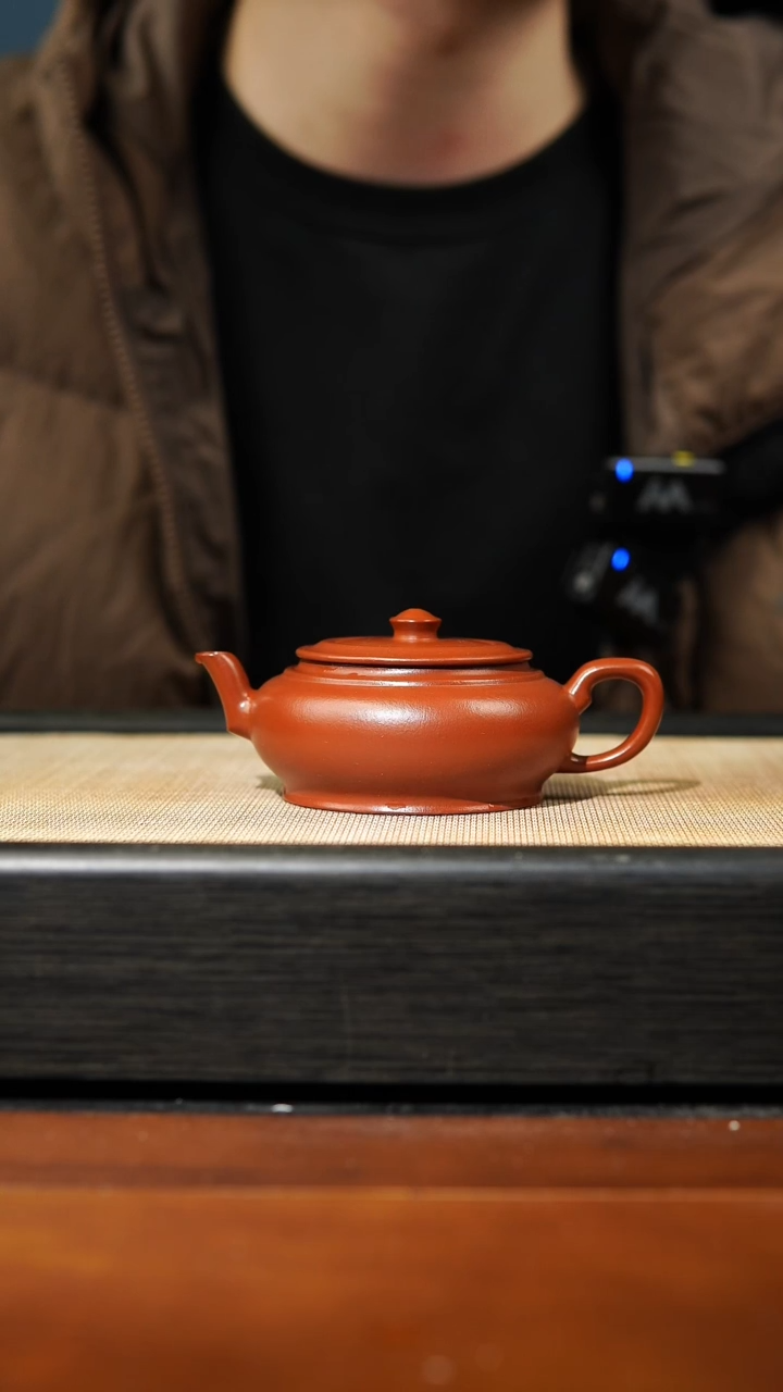 【闪购商品】紫砂茶壶赵庄朱泥，水纹扁灯