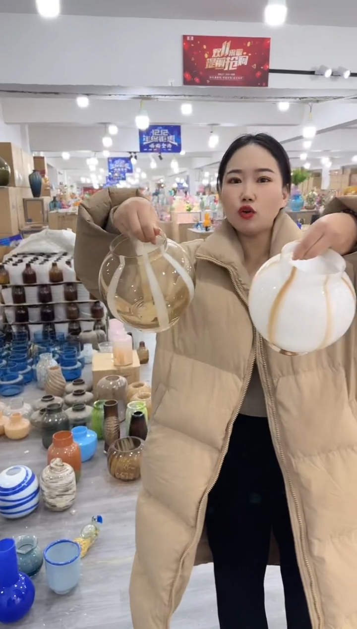 【闪购商品】琉璃昕洋花器S-品1-一对