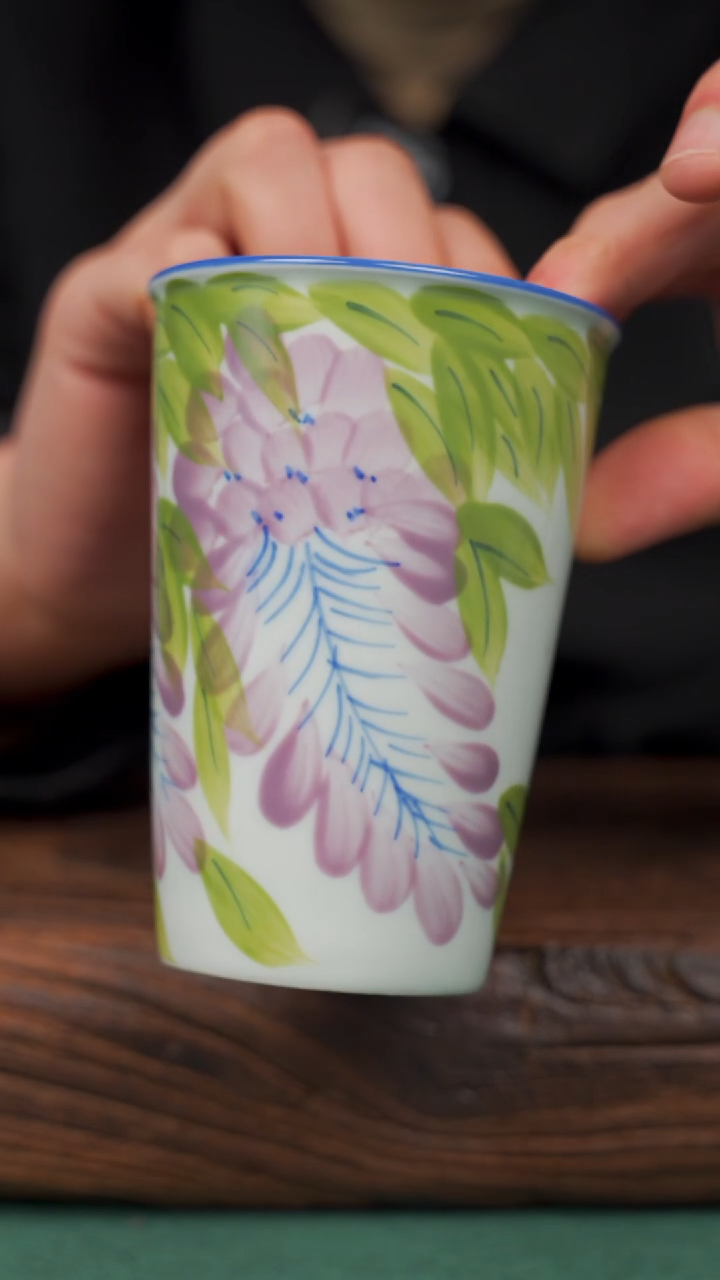 【闪购商品】瓷片38寻一缕瓷香杯釉下手工手绘瓷器