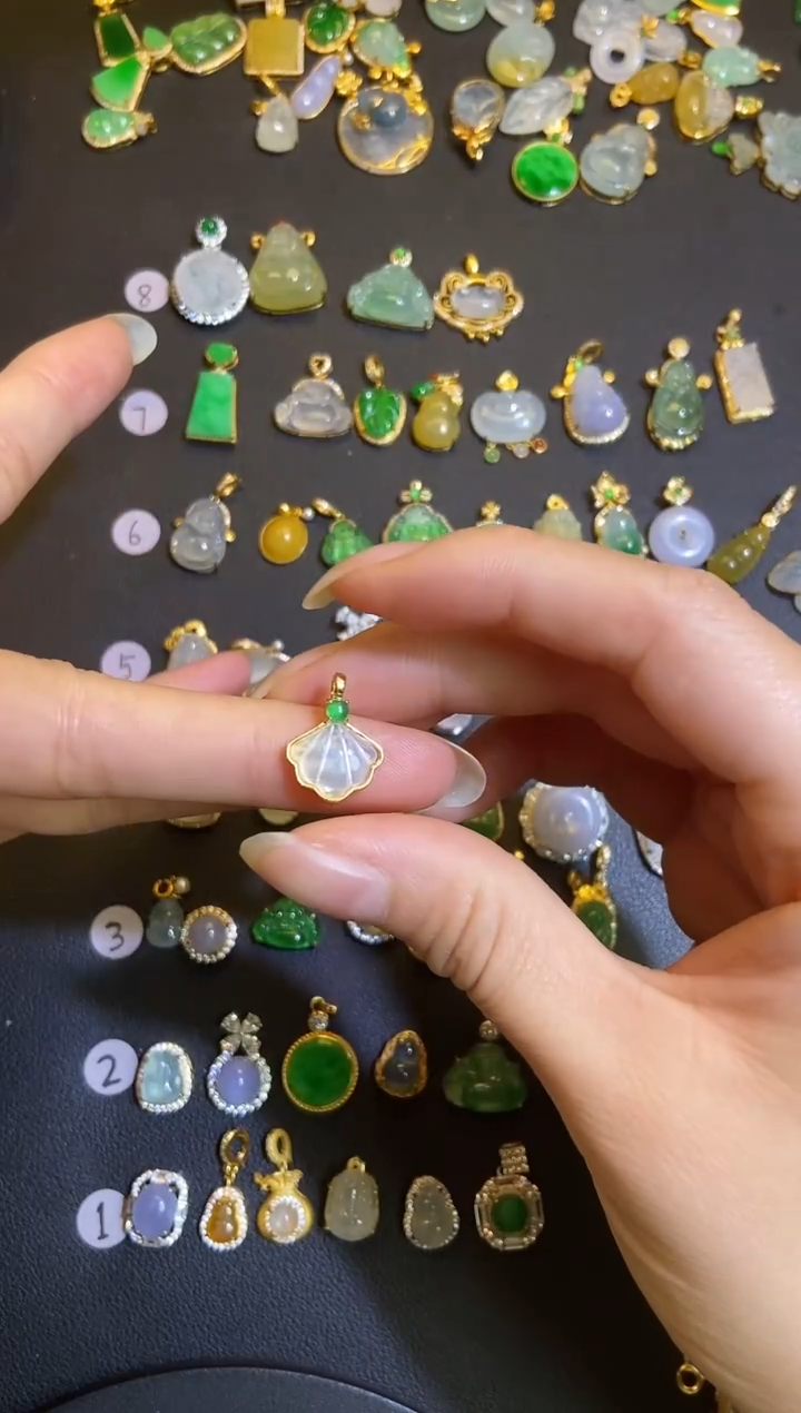 吊坠(不含链)银S925镶嵌翡翠1