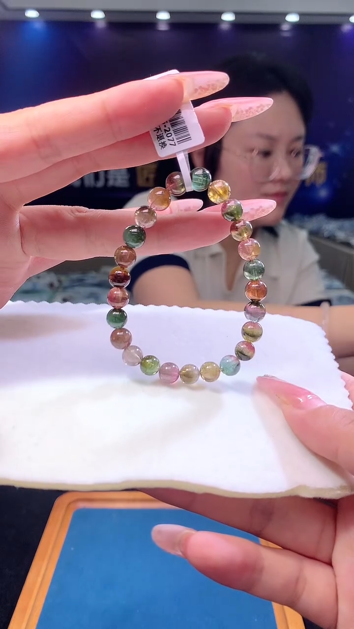 手链未镶嵌碧玺西瓜碧玺单圈7x（多样性发一）