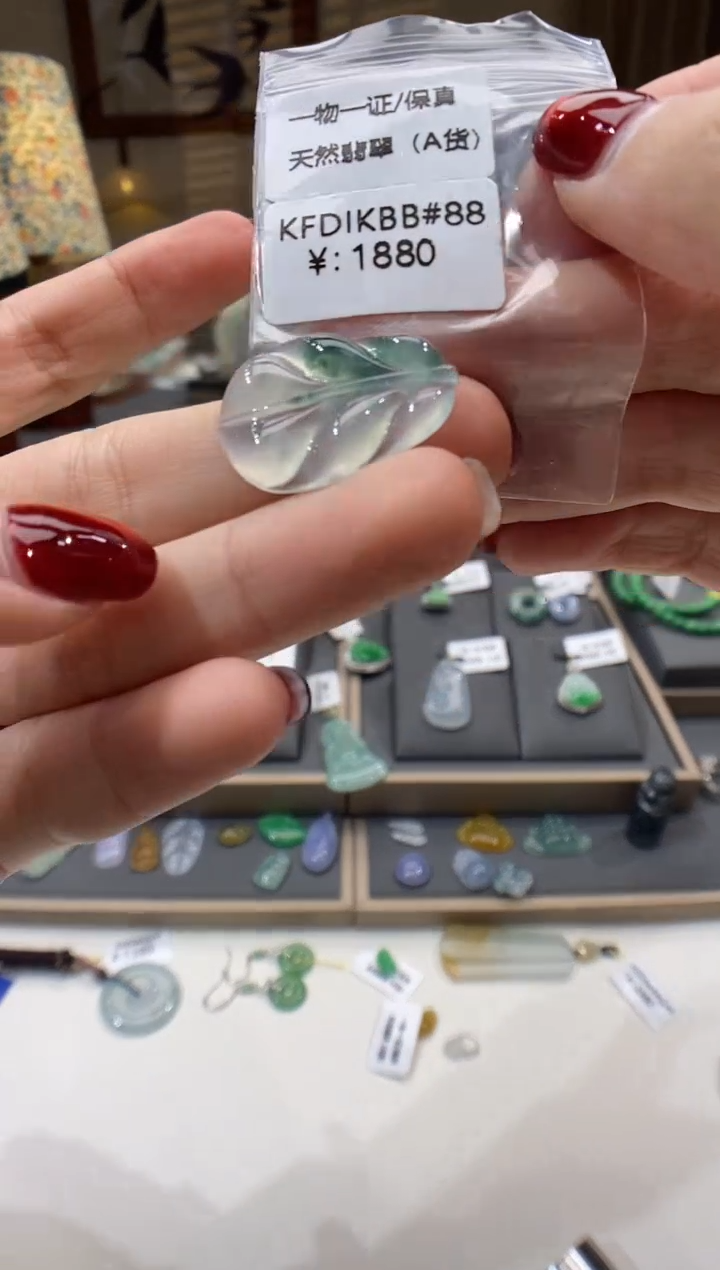 【闪购商品】翡翠颈饰未镶嵌叶子