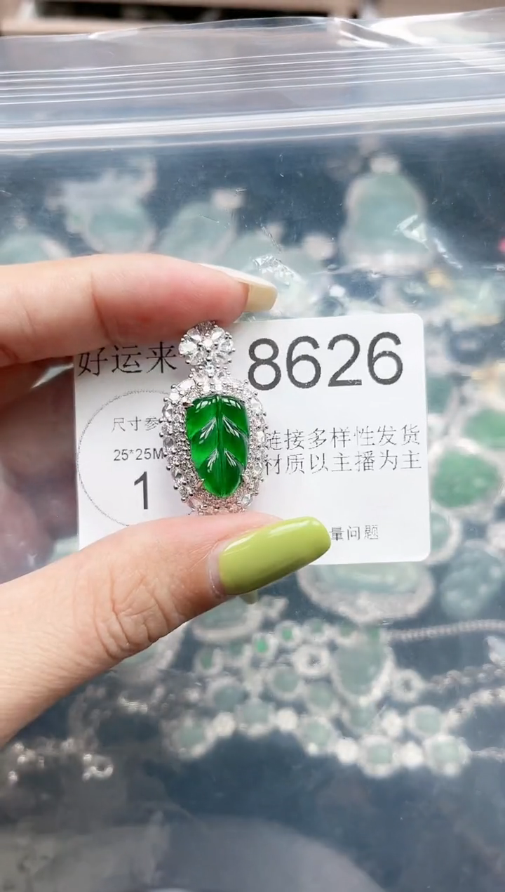 【闪购商品】翡翠颈饰未镶嵌赠皮绳8626