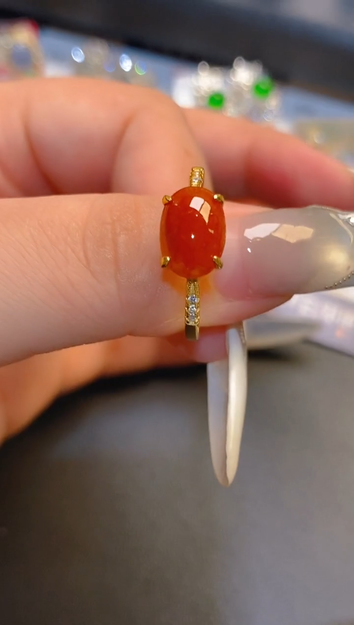 翡翠银S925镶嵌耳饰天然