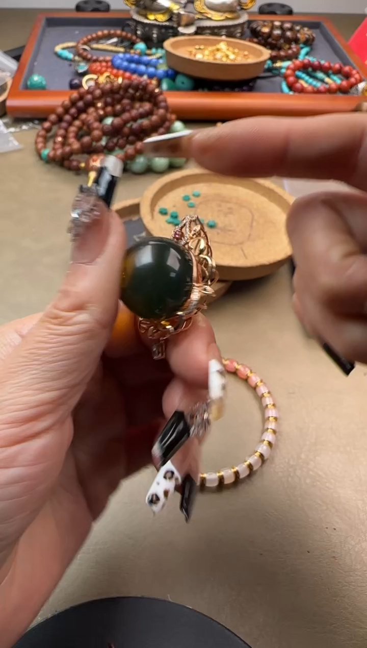 【闪购商品】蓝珀吊坠(不含链)18K金镶嵌蓝珀吊坠