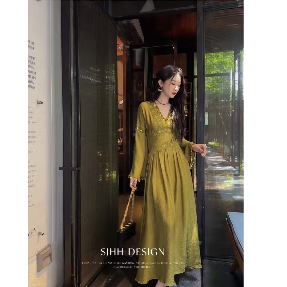 【兰芳曲】早秋新中式穿搭连衣裙子民族风女款2025年新款