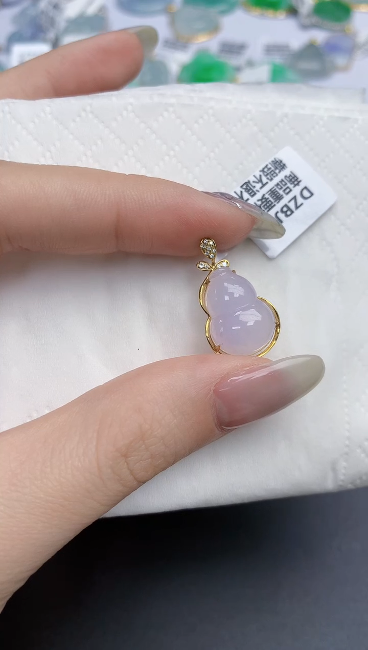 【闪购商品】翡翠颈饰18K金镶嵌天然缅甸翡翠A货