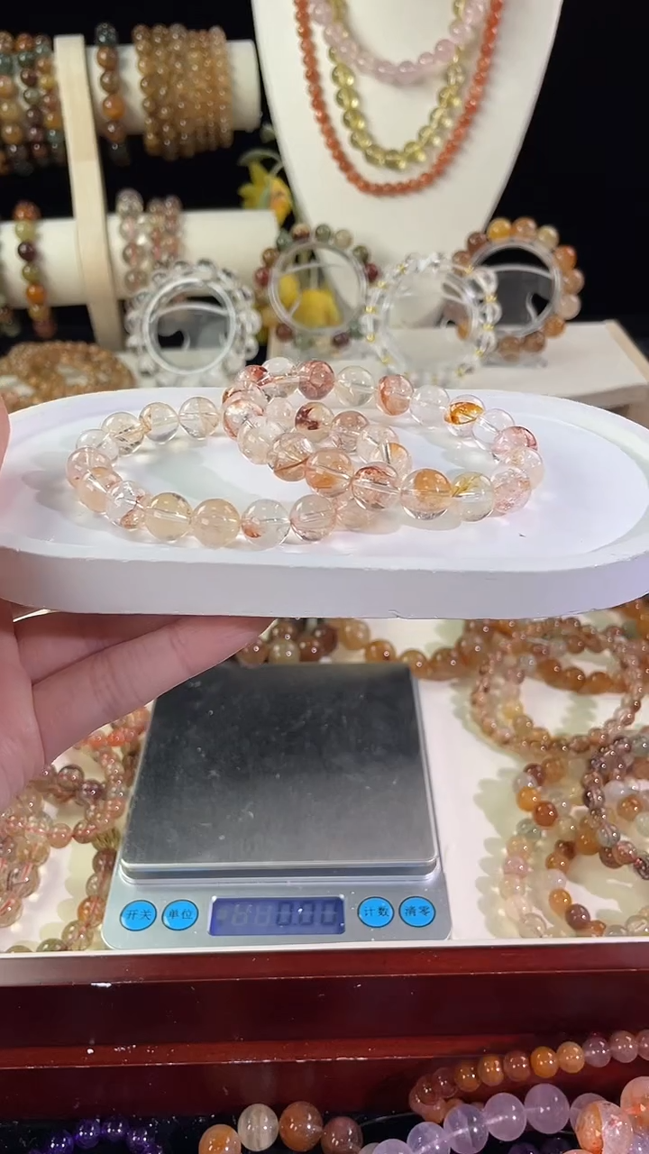 未镶嵌手串水晶闪灵胶花10MM+