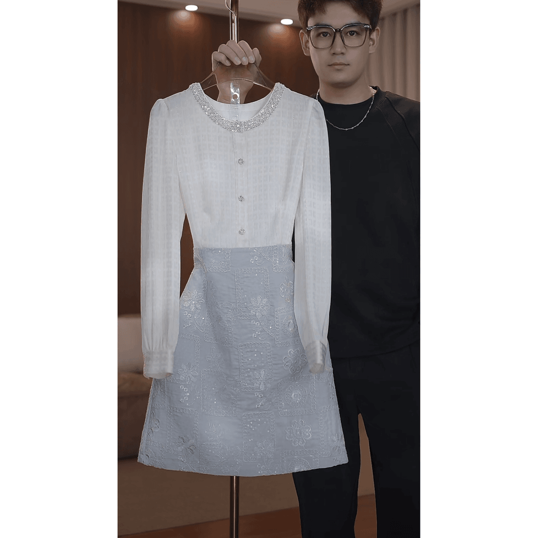 1993春秋季2025新款高贵气质长袖连衣裙收腰显瘦时尚女装