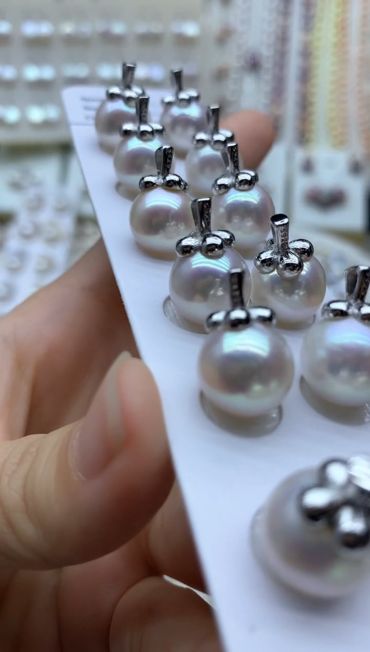 淡水珍珠银S925镶嵌吊坠(不含链)多样性发其一非无暇